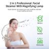 2 in 1 Facial Steamer with 3X Magnifying Lamp; Esthetician Steamer Professional Aromatherapy Humidifier Face Spa Mist Steam for Home Beauty Salon; Per